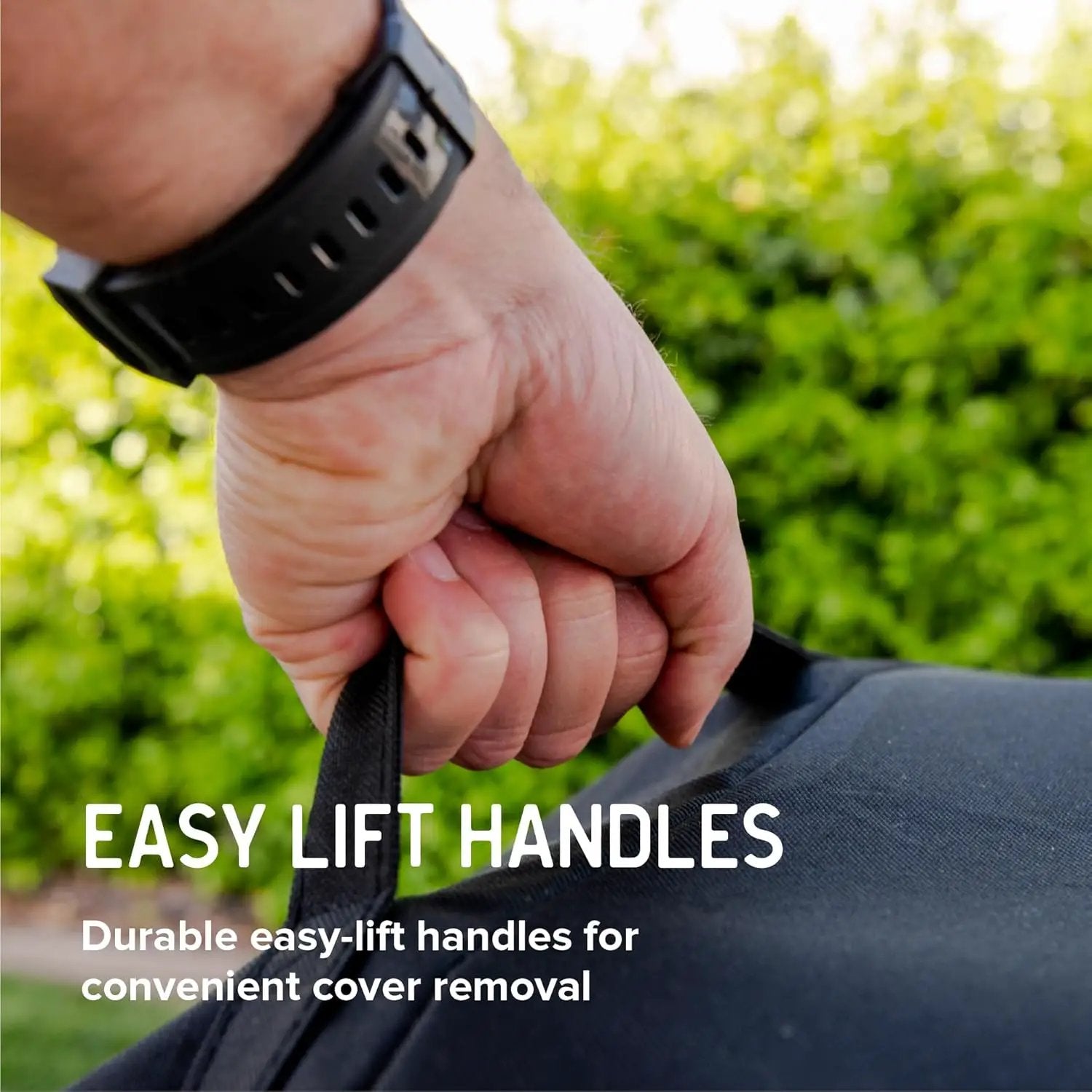 66" Gas Grill Cover for 5&6-Burner Grill, Water-Resistant Heavy Duty Polyester PVC Blend, Adjustable Straps, Built-In Pouch, Designed for Standard 5 & 6-Burner BBQ Grills, Black - 700-20142 by GreenHaven Gardens