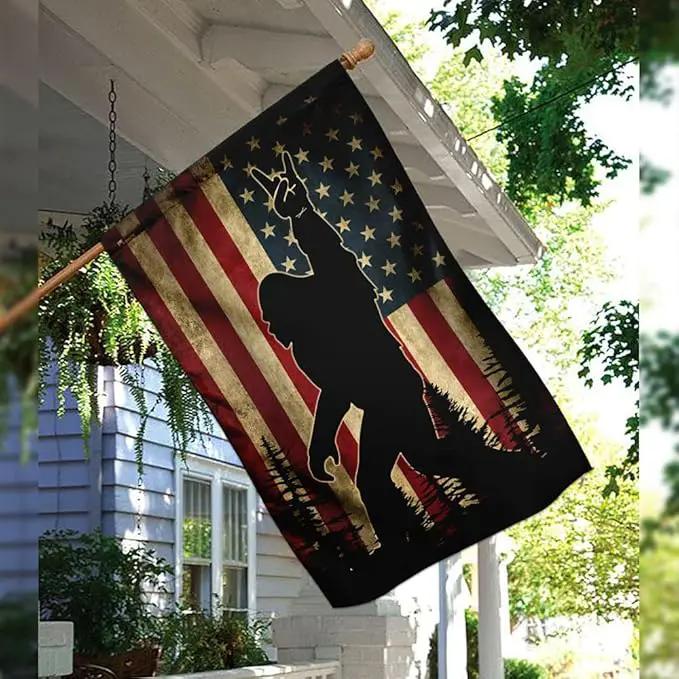 FLAGWIX American Flags, Sasquatch Bigfoot American Flag - 4th of July, Independence Day Decorations for Home, House Flag (29.5" x 39.5") - USA Flags Premium Polyester, Decorative Indoor Outdoor Flag by GreenHaven Gardens