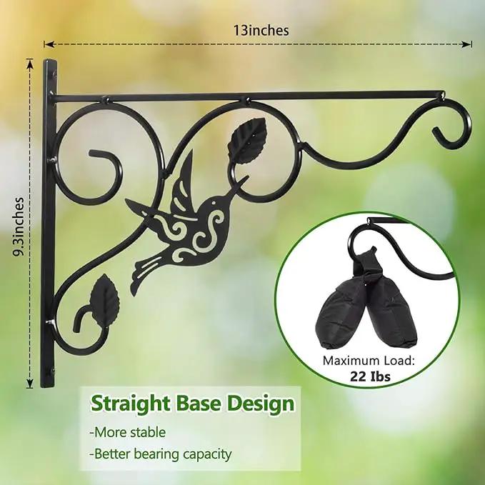 Hanging Plants Bracket, 2 Pack 12 inch Wall Planter Hook with Iron Screws Included, Decorative Plant Hanger for Bird Feeders, Wind Chimes Indoor, Flower Pot, Lantern, Outdoor Indoor Patio Decor by GreenHaven Gardens
