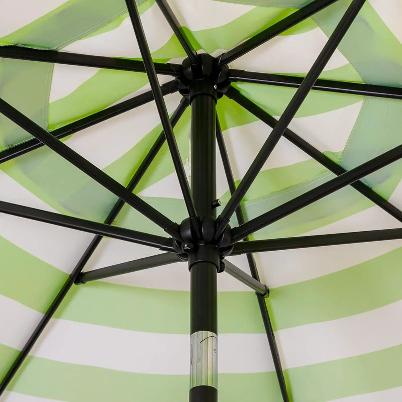 Sunnyglade 9' Patio Umbrella Outdoor Table Umbrella with 8 Sturdy Ribs (Grass Green and White) by GreenHaven Gardens