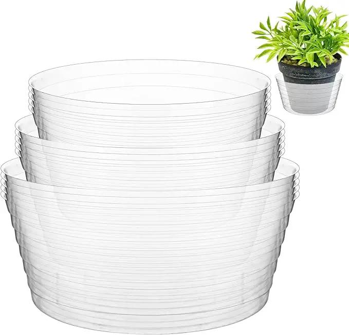 Hoolerry Plastic Plant Saucer Clear Deep Drip Tray Thickened Clear Plant Saucers Trays for Pots Deep Drip Trays for Home Garden Indoor and Outdoor Potted(15 Pcs, 6, 8, 10 Inch) by GreenHaven Gardens