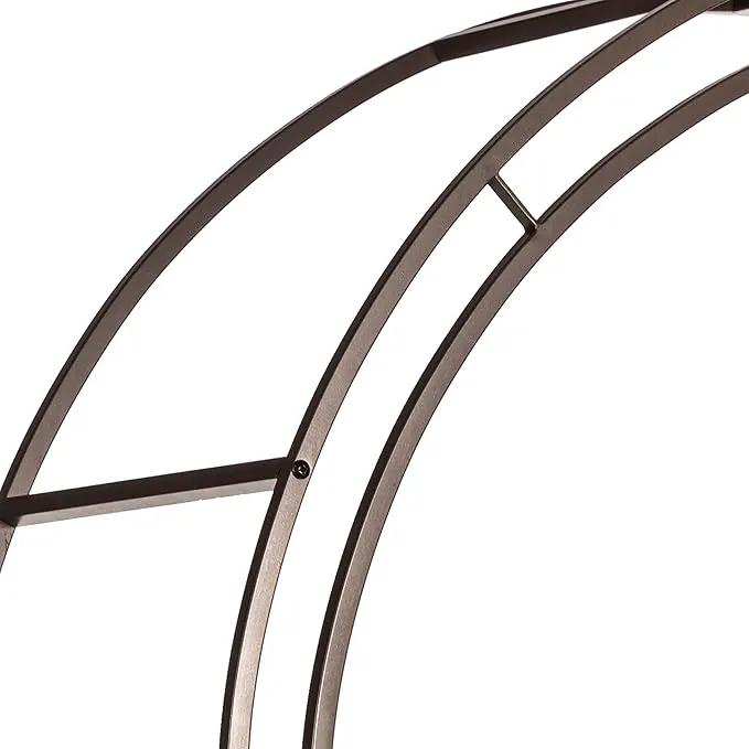 Evergreen Plow & Hearth Montebello-Gunmetal Garden Arbor - 7 Feet Tall | Slim Metal Arch with Iron Trellis for Climbing Plants | Elegant Wedding Arbor | Outdoor Patio & Garden Decor by GreenHaven Gardens