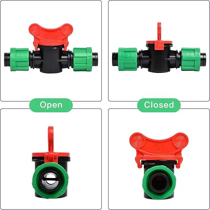 Supkiir 6 Pieces Drip Irrigation Shut-Off Valve 1/2 Inch Universal Drip Irrigation Tubing Coupling Valve by GreenHaven Gardens