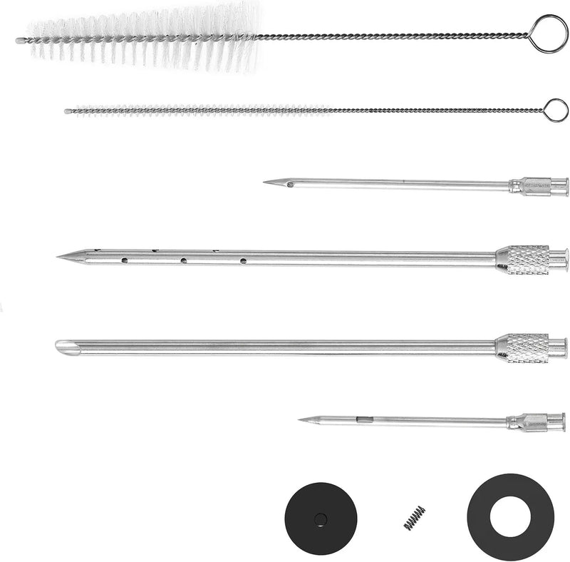 Meat Injector Gun Kit for Smoking & Grilling - Stainless Steel BBQ Meat Turkey Injector with Case, Instruction Book - Professional Brisket Flavor Injector Syringe - Marinade Meat Injector by GreenHaven Gardens