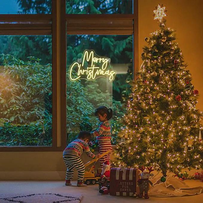 WLHOPE Merry Christmas Neon Sign,Warm White Christmas Neon Signs for Wall Decor,Dimmable Merry Christmas Led Signs for Christmas Party Backdrop Bedroom Window Bar Club Shop,Christmas Gift Decoration by GreenHaven Gardens