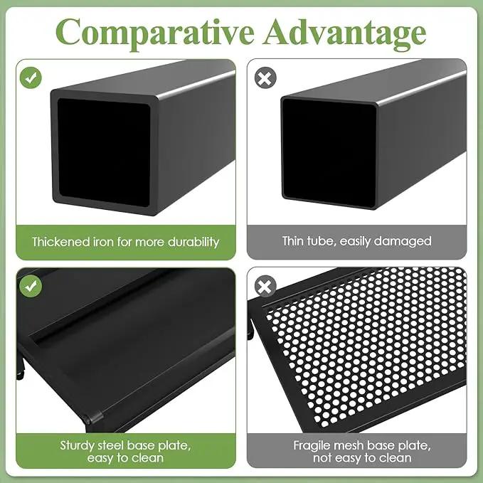 Garden Tool Rack Organizer for Garage Yard Tool Storage, Garden Tools Storage for Organization Black Metal Gardens Tools Holder for Yard Shed Garage by GreenHaven Gardens