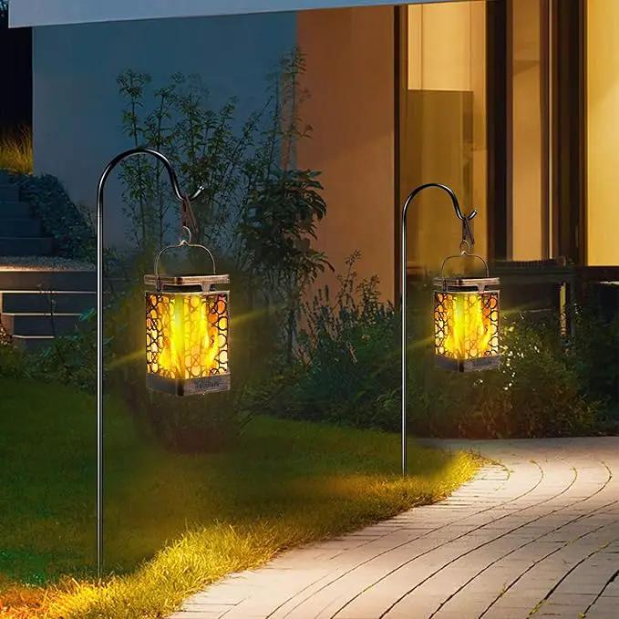 TomCare Solar Lights Upgraded Solar Lantern Flickering Flame Outdoor Hanging Lantern Decorative Lighting Solar Powered Waterproof LED Flame Umbrella Lights for Patio Garden Deck, 2 Pack(Bronze) by GreenHaven Gardens