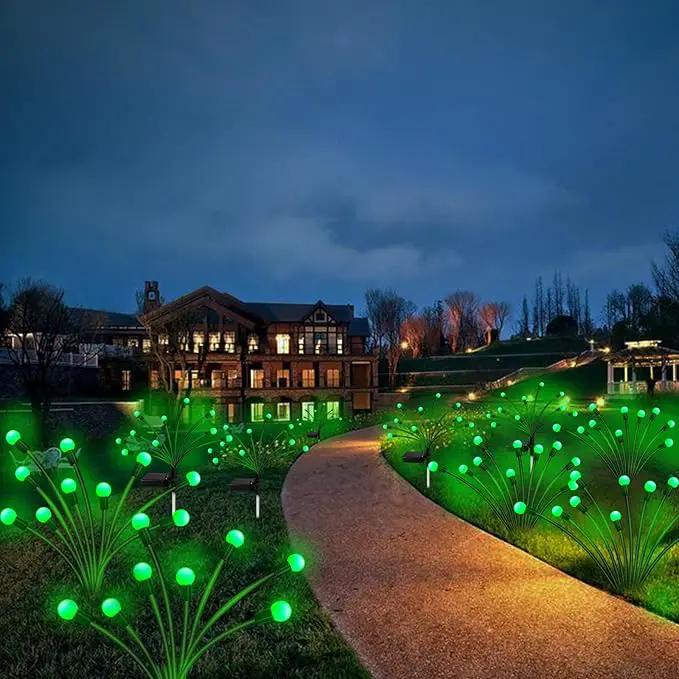 Solar Garden Lights Outdoor, 6 Pack 60 LED Green Firefly Lights Waterproof, Sway by Wind, Solar Swaying Light for Yard Patio Backyard Garden Planter Flower Bed Pathway Outdoor Decoration by GreenHaven Gardens