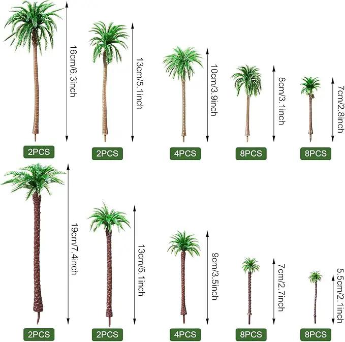 48 Pcs Plastic Model Tree Layout Rainforest Train Palm Tree Model Coconut Palms for Outdoor Garden Decoration by GreenHaven Gardens