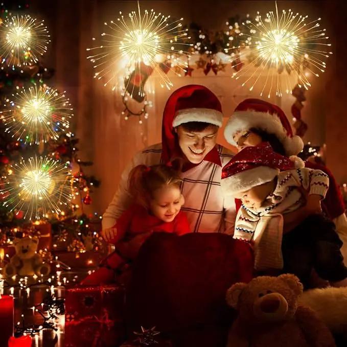 Firework Lights,10 Pack LED Copper Wire Fireworks Lights Fairy Lights Christmas Hanging Dimmable String 8 Modes Waterproof with Remote Control by GreenHaven Gardens