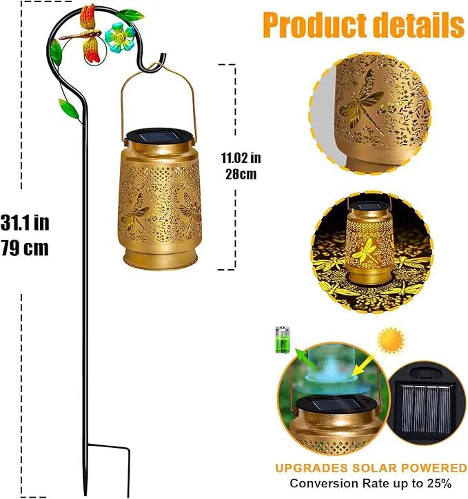 TEDOF Solar Lanterns Outdoor Waterproof,Dragonfly Solar Lights Garden Decor Gifts for Mom Women Grandma Decoration Outside for Yard, Patio,Backyard,Porch by GreenHaven Gardens