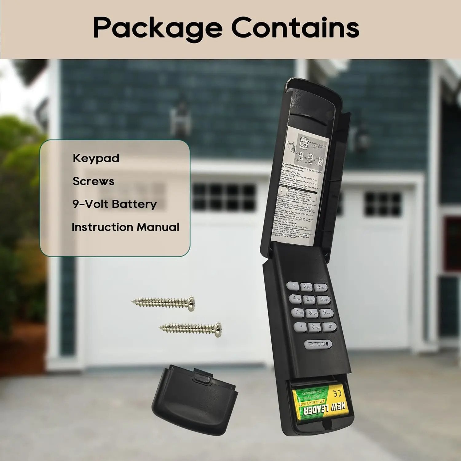 Black Garage Door Opener Keypad for liftmaster Chamberlain Craftsman Openers Produced Since 1993, Wireless Keyless Entry keypad, Replaces 877MAX, 878MAX, G940EV-P2, 877LM, 377LM, 977LM by GreenHaven Gardens