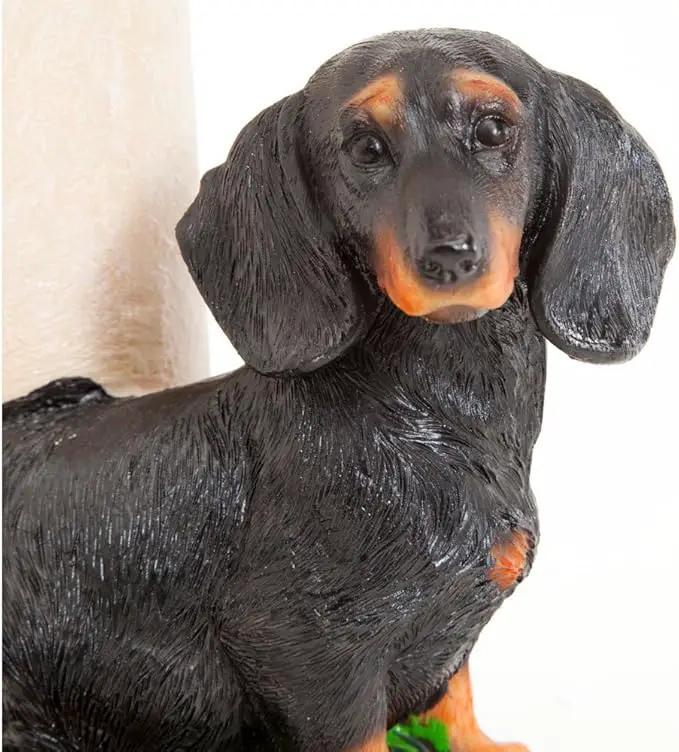 Bits and Pieces - Solar Dog Lantern-Solar Powered Garden Lantern - Resin Dog Sculpture with LED Light (Dachshund) by GreenHaven Gardens