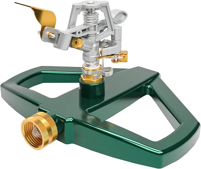 Hourleey Impact Sprinklers for Yard, Heavy Duty 360 Degree Rotating Pulsating Lawn Sprinkler with Metal Base for Garden Large Area, Water Coverage up to 5,800 Sq. Ft by GreenHaven Gardens