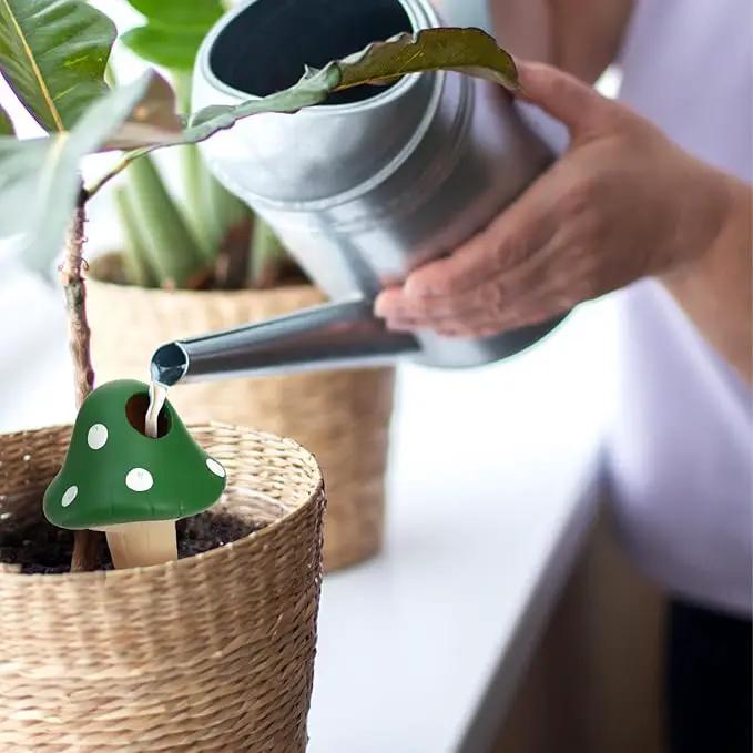 Peohud 8 Pack Self Watering Spikes Mushroom Shaped, Terracotta Plant Watering Globes, Cute Watering Device, Automatic Irrigation Spikes for Indoor Outdoor Potted Plants by GreenHaven Gardens