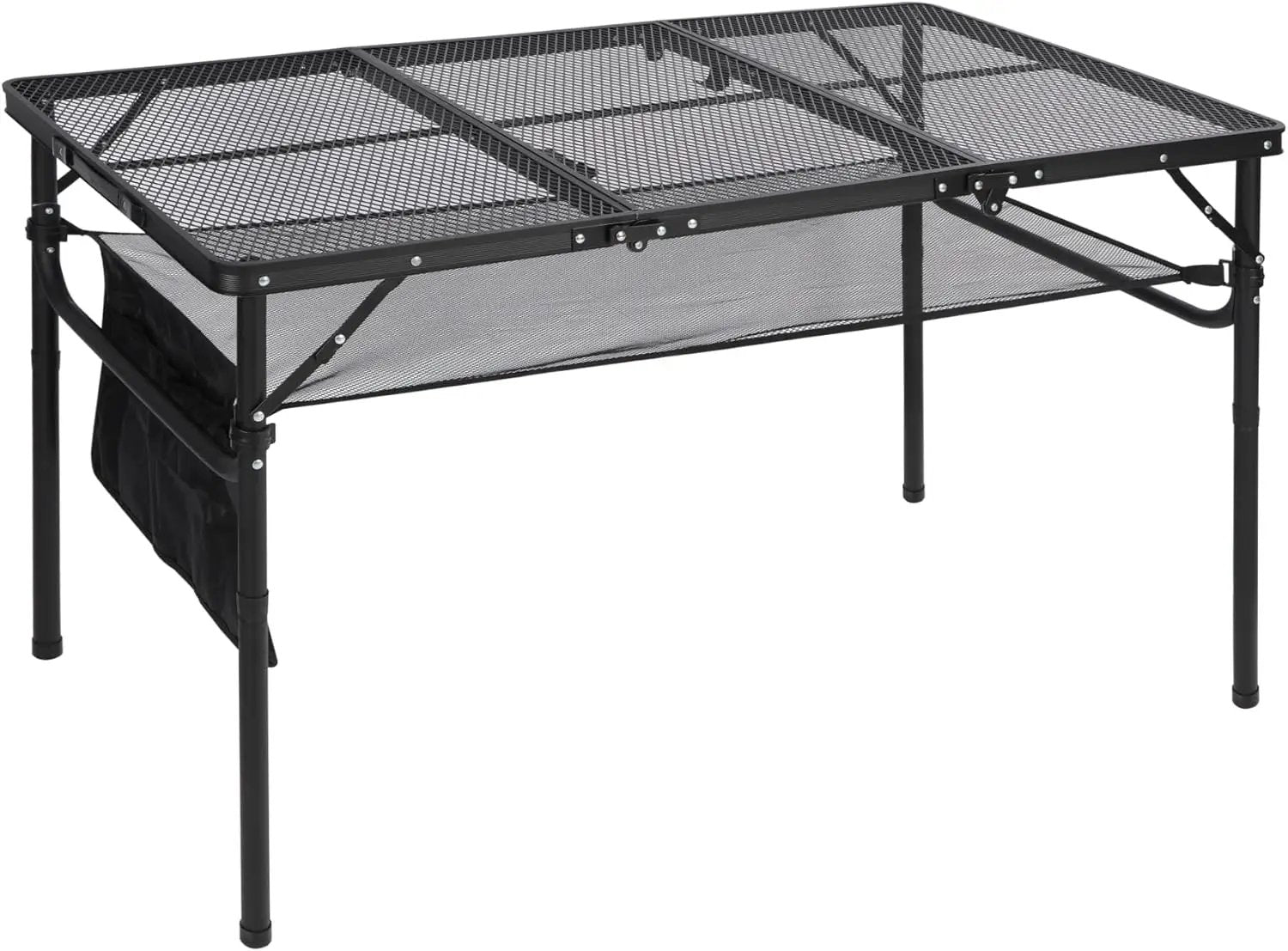 RedSwing Folding Grill Table, Lightweight Portable Grill Stand Table for Outdoor Camping Picnic BBQ, Adjustable Height, 48''x24''x16/28'', Black by GreenHaven Gardens