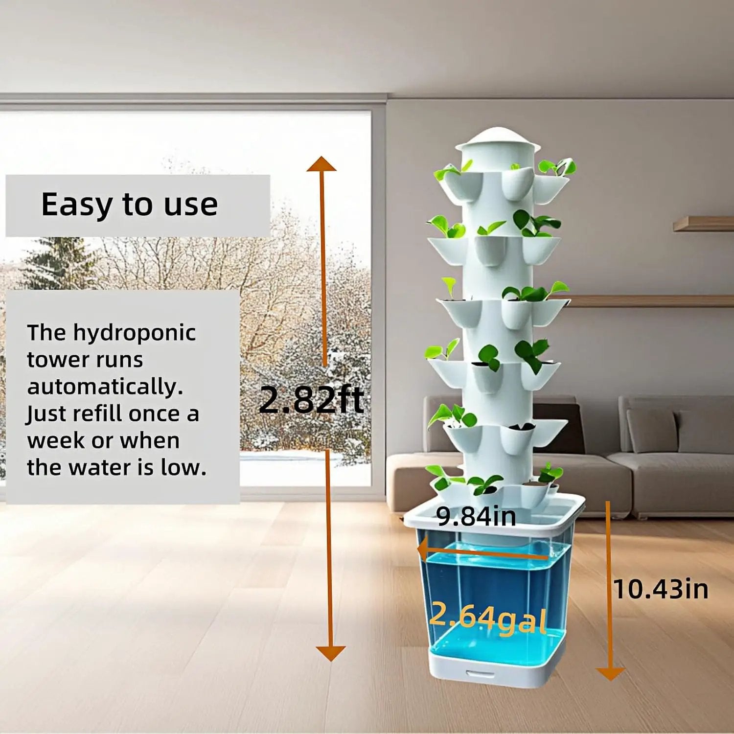Hydroponic Growing System Kit - Indoor Smart Hydroponic Vertical Garden,Hydroponic Vegetable System,30 Pods,with Pump System and Automatic Timer, White by GreenHaven Gardens