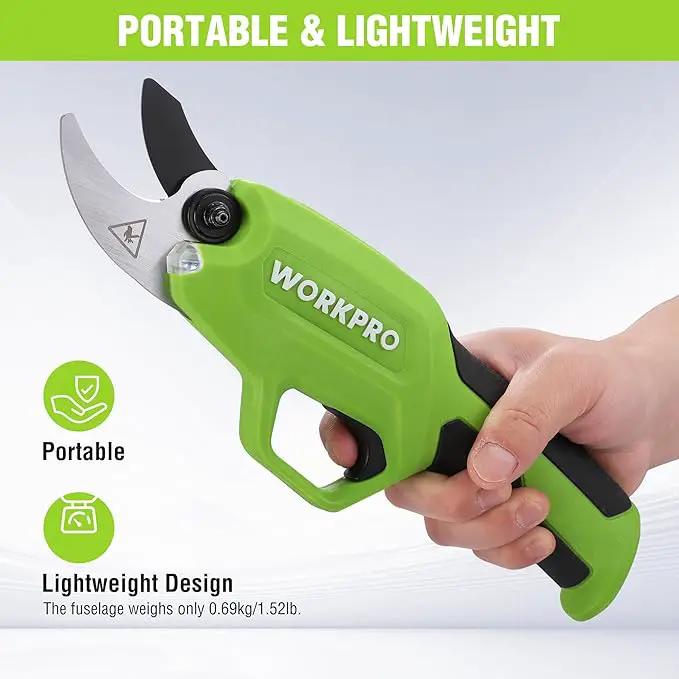 WORKPRO 7.2V Electric Pruning Shears, Battery Powered Pruning Shears, Cordless Tree Pruner, 0.8 Inch Cutting Diameter, Branch Cutter Gardening Scissors with Rechargeable Battery by GreenHaven Gardens