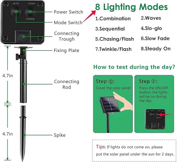 2-Pack 100 LED 64FT Solar String Lights Outdoor, Waterproof Solar Lights Outdoor with 8 Lighting Modes, Crystal Globe Light for St Patrick Tree Garden Patio Party Porch Wedding Decorations(Green) by GreenHaven Gardens