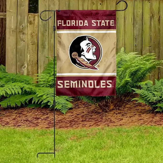 Florida State Seminoles Garden Banner Flag with Flag Pole Stand Set by GreenHaven Gardens