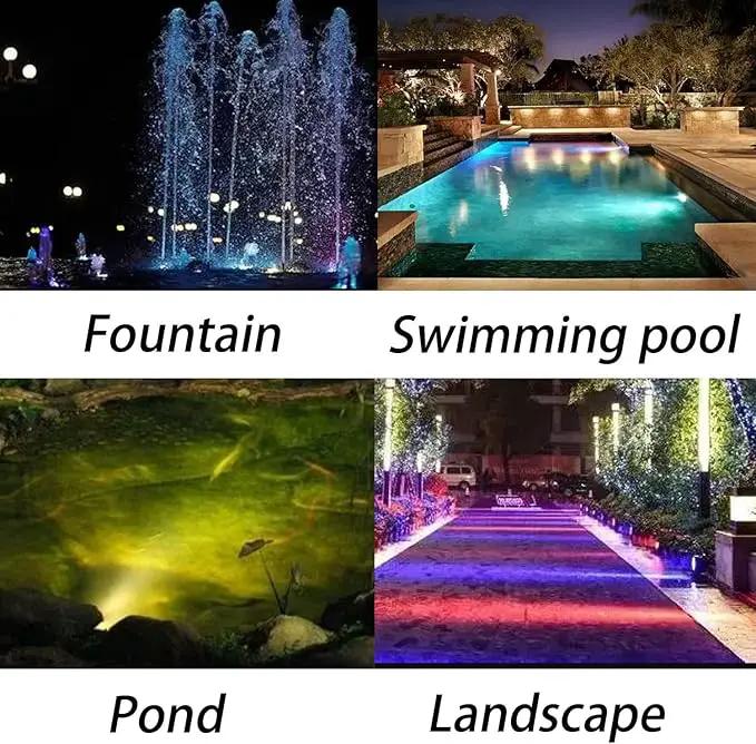 RGB Pond Lights with Timer, IP68 Waterproof Underwater Dimmable LED Fountain Lights for Outdoor Landscape Fish Tank Pond Fountain Waterfall Garden Lawn, 5 Lights by GreenHaven Gardens