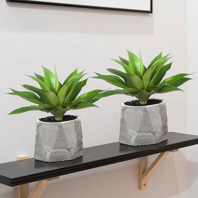 Artificial Agave Plants,Large UV Resistant Fake Agave Planters for Indoor and Outdoor Decorating Artificial Plants for Outdoors Fake Plants (2Pack, 18" by GreenHaven Gardens