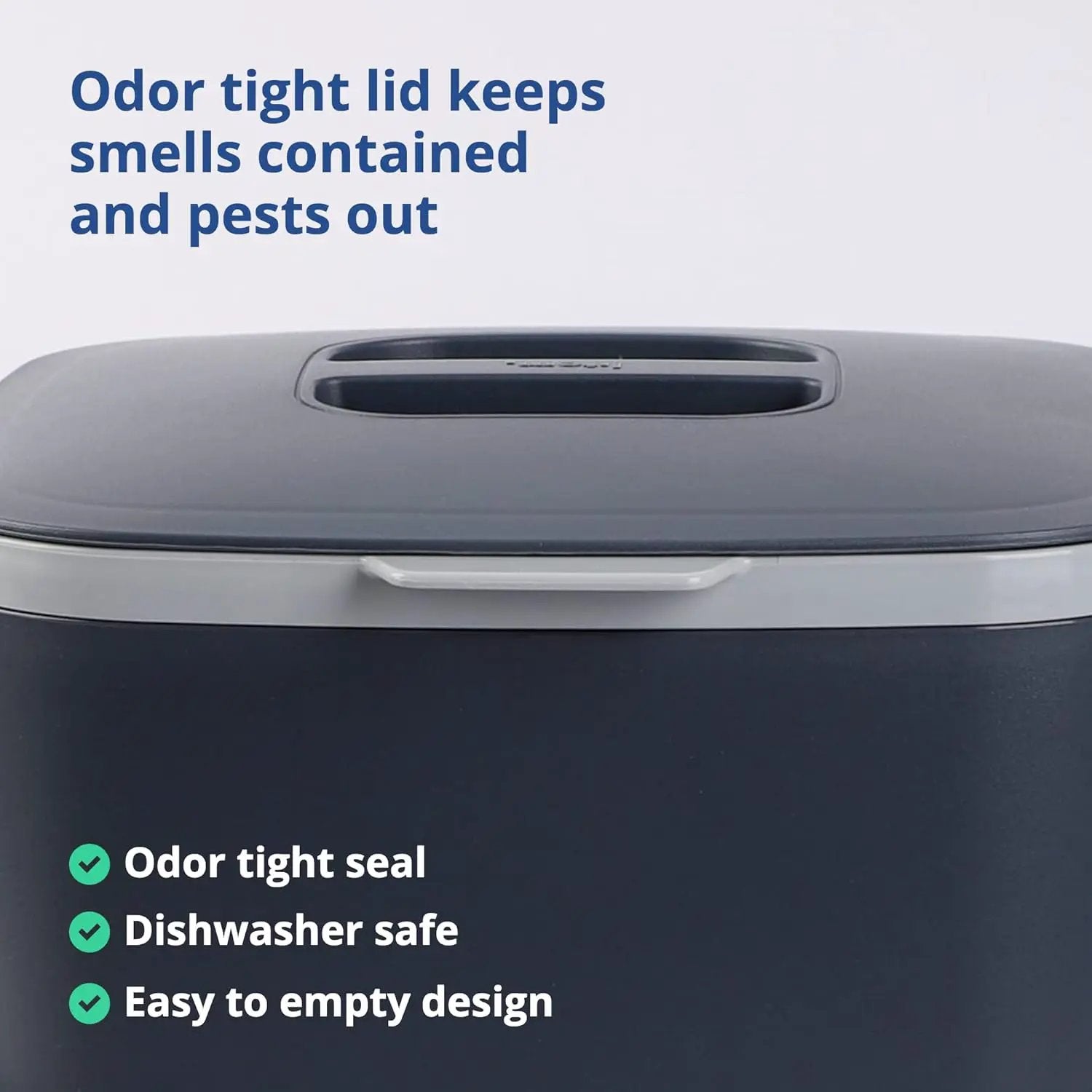 Blue Ginkgo Kitchen Compost Bin [5L / 1.32 GAL] – Filter-Free, Odor-Tight Countertop Food Waste Pail with Handles (Made in Korea, Gray) by GreenHaven Gardens