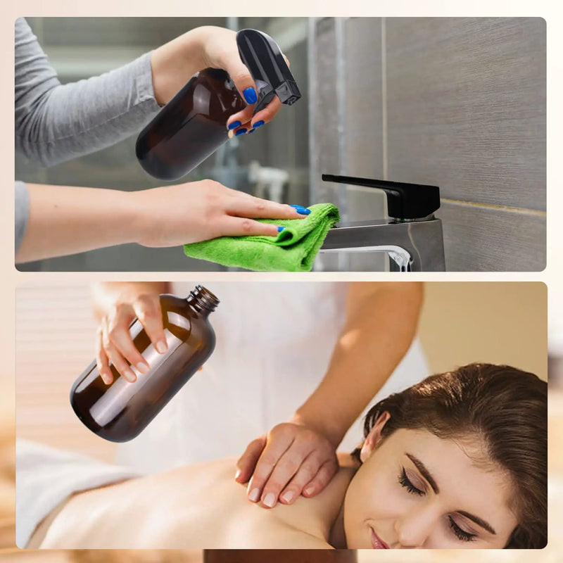 Wedama Amber Glass Spray Bottles, 16 oz Glass Spray Bottles for Cleaning Solutions and Essential Oils, Refillable Empty Spray Bottle with Adjustable Nozzles for Alcohol, Plant and Hair Care (1 Pack) by GreenHaven Gardens