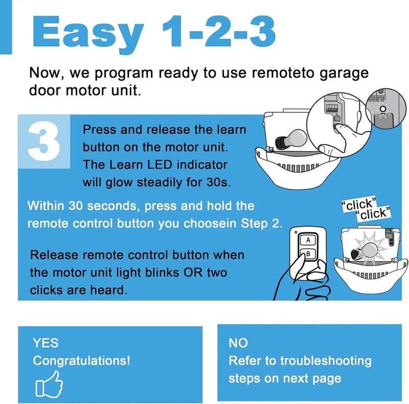 Garage Door Opener Keypad with 2 Garage Door Opener Remote for Liftmaster Chamberlain Craftsman Garage Door Opener Remote Keypad 877MAX 893LM 893Max 971LM 371LM, Purple Yellow Red Orange Learn Button by GreenHaven Gardens