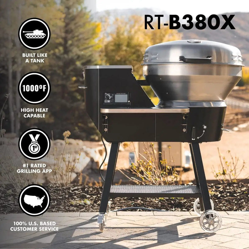 recteq Pellet Grill RT-B380X Bullseye Deluxe + Cover, WiFi Enabled Electric Pellet Smoker Grill, Wood Pellets, BBQ Outdoor, Smoke, Sear, and More by GreenHaven Gardens
