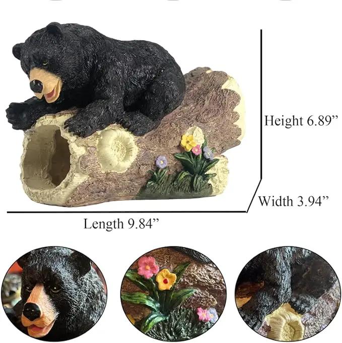 Bear Decorative Gutter Downspout Extension, Resin Sculpture, 9.8x3.9x6.9 inches, Handmade, All Seasons, Outdoor Statue by GreenHaven Gardens