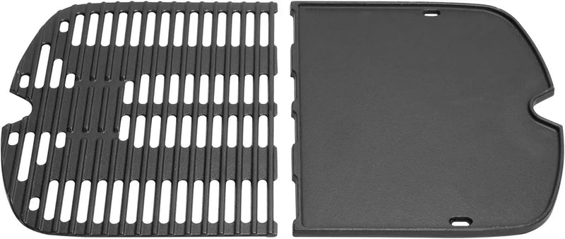 Cast Iron Cooking Grate and Grill Griddle 7034 for Weber Traveler Portable Gas Grill, Replacement Parts for Weber 9010001 9020001 9030001 9013001 Stealth Edition Traveler Portable Accessories by GreenHaven Gardens
