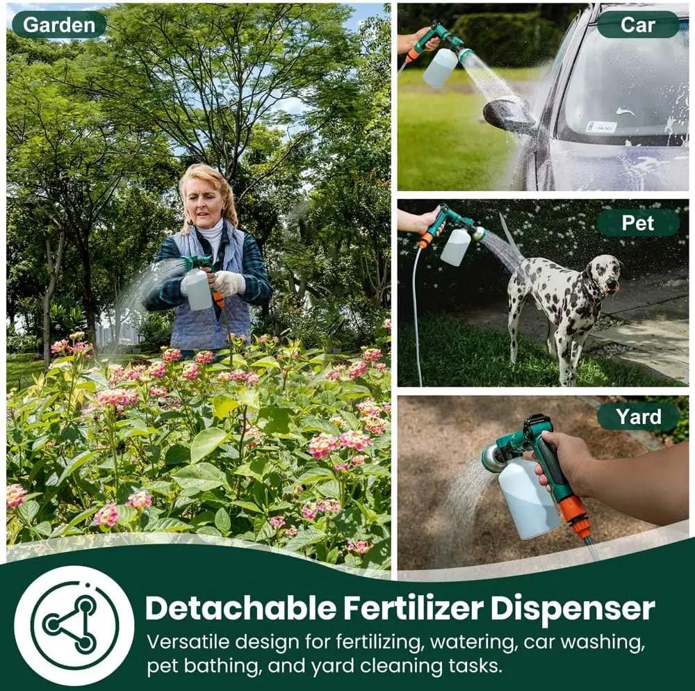 VENETIO 8-Dial Lawn & Garden Feeder Pro with Quick Connect Fittings and 16oz Bottle for Uniform Fertilizing & Watering Plants | Precision Liquid Fertilizer Sprayer | Hose Spray Nozzle for Dog Shampoo by GreenHaven Gardens