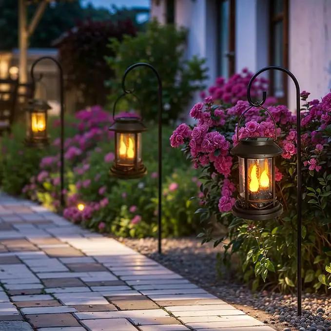 Beautyard Outdoor Solar Candles Lights Flickering Decorative Lantern Stake Lighting for Garden, Backyard, Lawn, Pathway, Patio Accessories and Decor ( 6 Pack , Black )… by GreenHaven Gardens