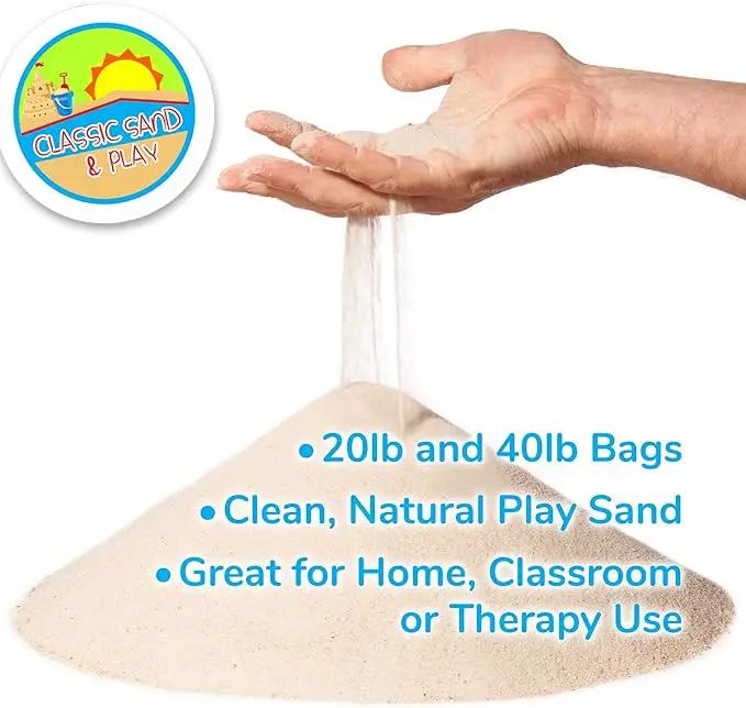 Classic Sand and Play Sand for Sandbox, Table, Therapy, and Outdoor Use, 40 lb. Bag, Natural, Non-Toxic, Wet Castle Building for Creativity and Stimulates Sensory Skills by GreenHaven Gardens