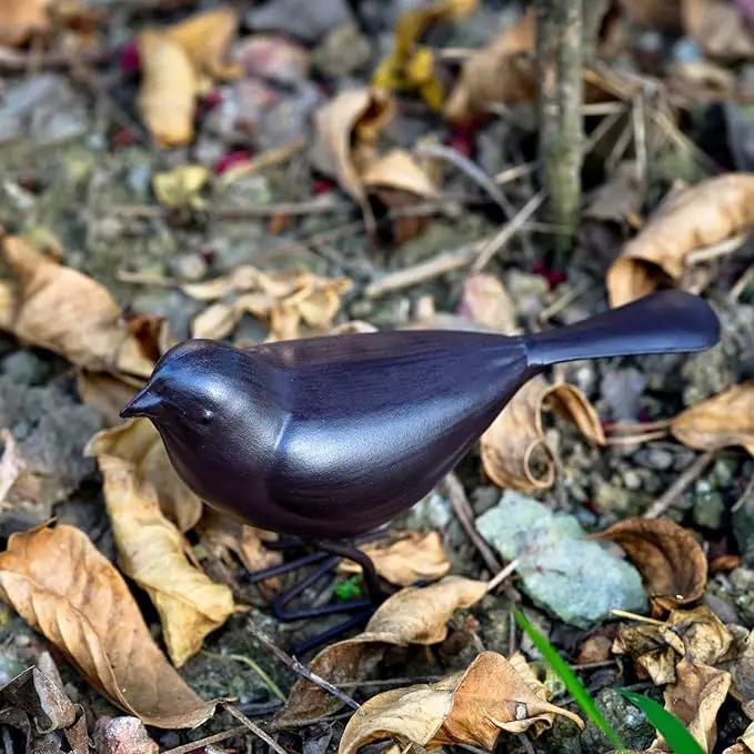 Decorative Small Nostalgia Style Cute Bird Art Iron Sculpture Figurine Home & Office & Garden Decoration, Rust/Brown (American Robin) by GreenHaven Gardens