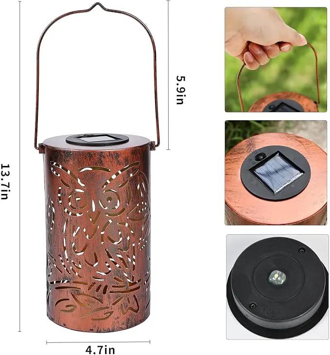 Outdoor Solar Lanterns ,Owls Projection Patterned Outdoor Lanterns with Handles LED Solar Light Outdoor Waterproof Garden Lights for Garden，Yard, Table, Pathway(2 /Bronze) by GreenHaven Gardens