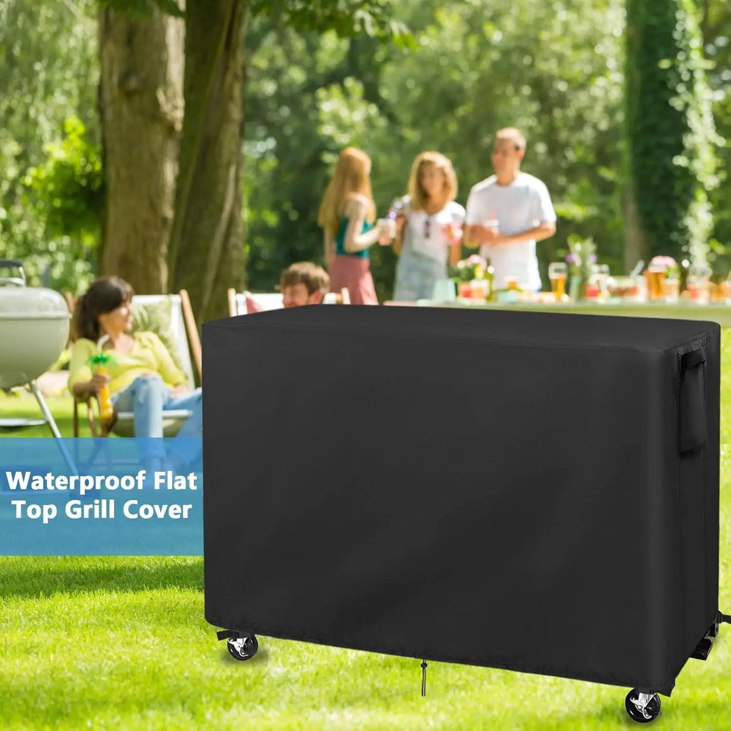 Flat Top Grill Cover Waterproof for Royal Gourmet 8-Burner Gas Grill with Side Tables Down, Weatherproof Cover for Protecting BBQ Grill/Propane Griddle/Outdoor Grill by GreenHaven Gardens