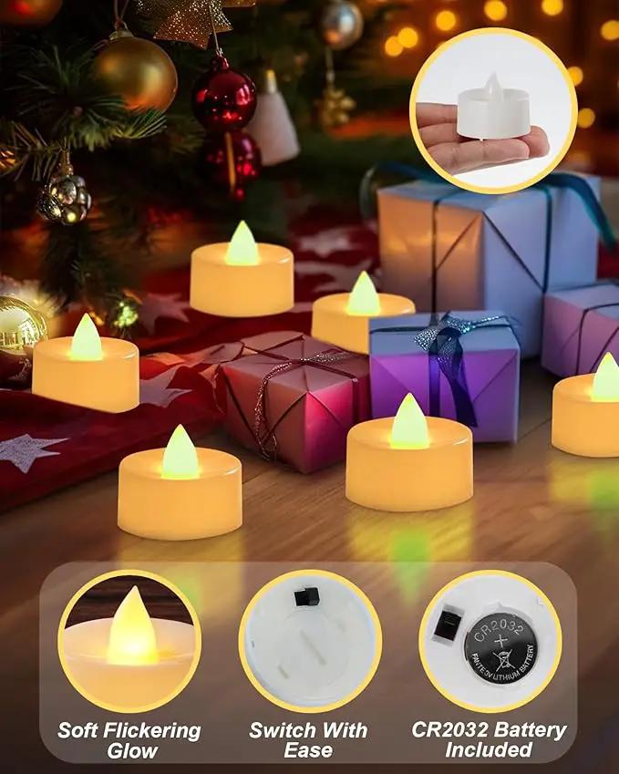 BEICHI Flameless LED Tea Lights - 100 Pack Battery Operated Flickering Fake Candles for Wedding, Halloween, Christmas & Diwali - Warm Yellow by GreenHaven Gardens