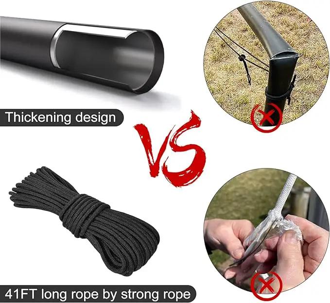 NELXINJO 20FT Sectional Flag Pole Kit, Heavy Duty Aluminum Outdoor In-Ground Flagpole, Black Ball Top, 3x5 USA Flag for Residential commercial Outdoor Garden(20FT, Black) by GreenHaven Gardens