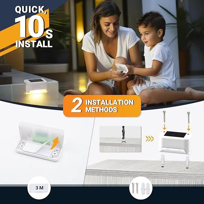 SOLPEX Solar Step Lights Outdoor 20 Pack, Waterproof LED Solar Lights for Deck, Stairs, Fence, Yard, Patio, Balcony (Warm White) by GreenHaven Gardens
