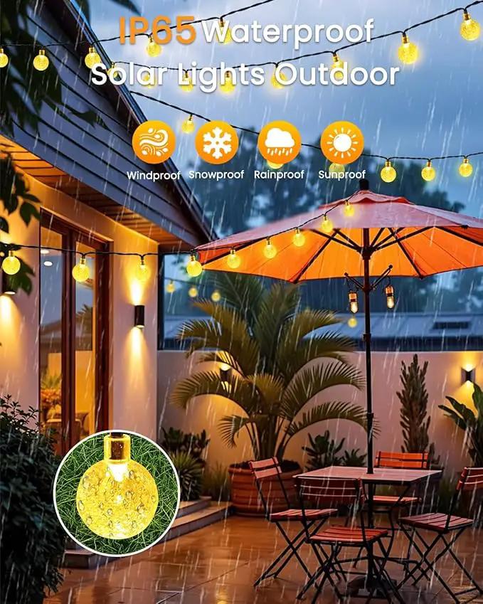 LORRYTE 2-Pack 64FT 100 LED Crystal Globe Solar String Lights Outdoor, Waterproof Solar Lights for Outside, 8 Lighting Modes Patio Decor for Garden Yard Porch Wedding Party(Warm White) by GreenHaven Gardens