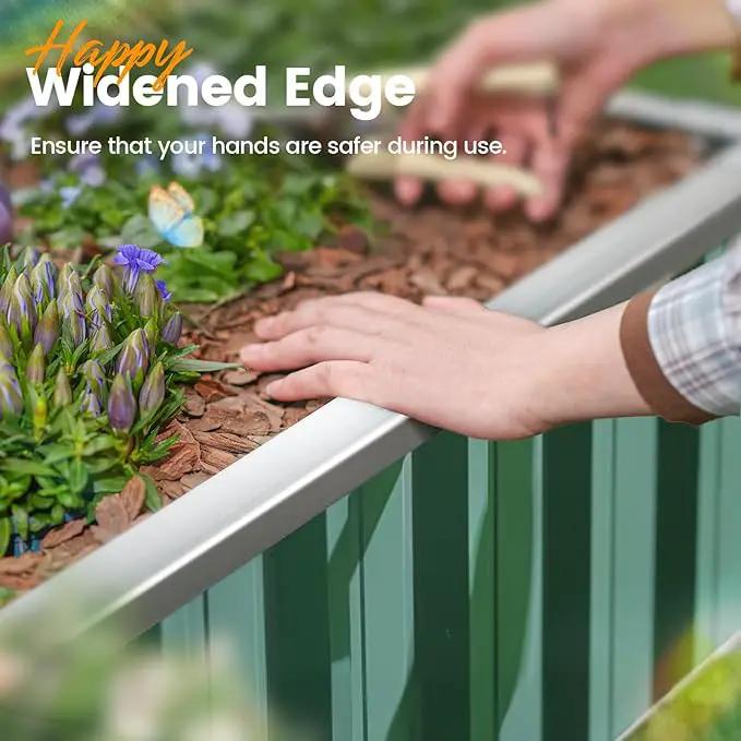 KING BIRD Raised Garden Bed 68" x 36" x 18" Heightened Galvanized Steel Metal Planter Box Outdoor for Deep-Rooted Vegetables, Flowers, Large Raised Bed Kit (Green) by GreenHaven Gardens