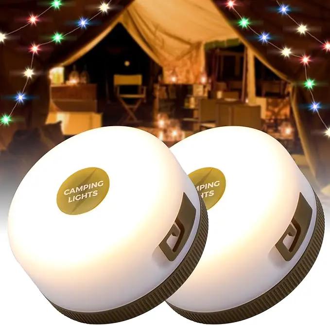 TRIROCKS 2 Pack Camping String Lights Portable Outdoor Hanging Lights 26.24Ft with 5 Lighting Modes IPX4 Waterproof Rechargeable LED Fairy String Lights for Garden Yard Christmas Party Camping Hiking by GreenHaven Gardens