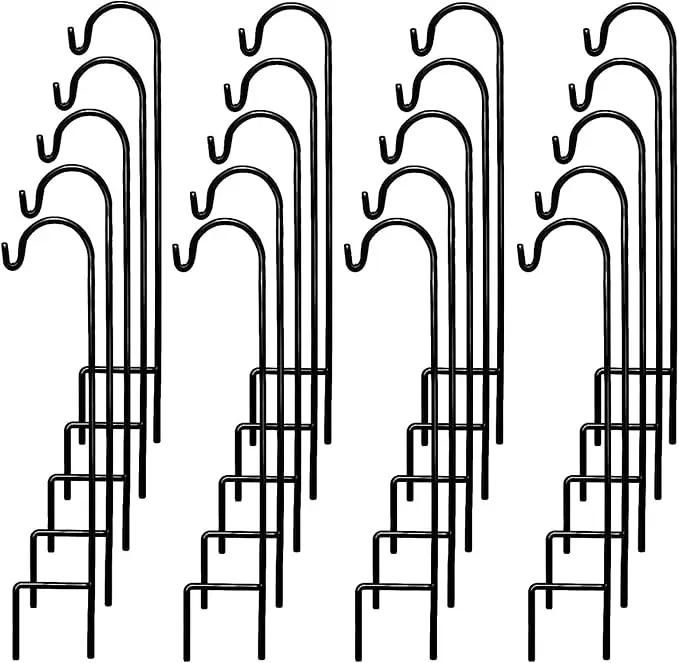 Ashman Shepherd's Hooks 35 Inch (20 Per Pack), Black, Made of Premium Metal for Hanging Solar Lights, Bird Feeders, Mason Jars, Christmas Lights, Lanterns, Garden Stakes and Wedding Décor. by GreenHaven Gardens