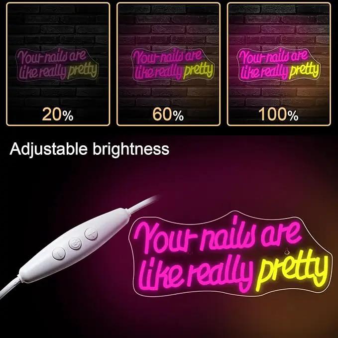 WLHOPE Your Nails Are Like Really Pretty Neon Sign, Nail Neon Signs for Wall Decor, Pink Led Signs USB Connectivity Nails Light Up Signs for Nails Shop Nails Salon Home Bar Girls Room Beauty Shop Nails Room by GreenHaven Gardens