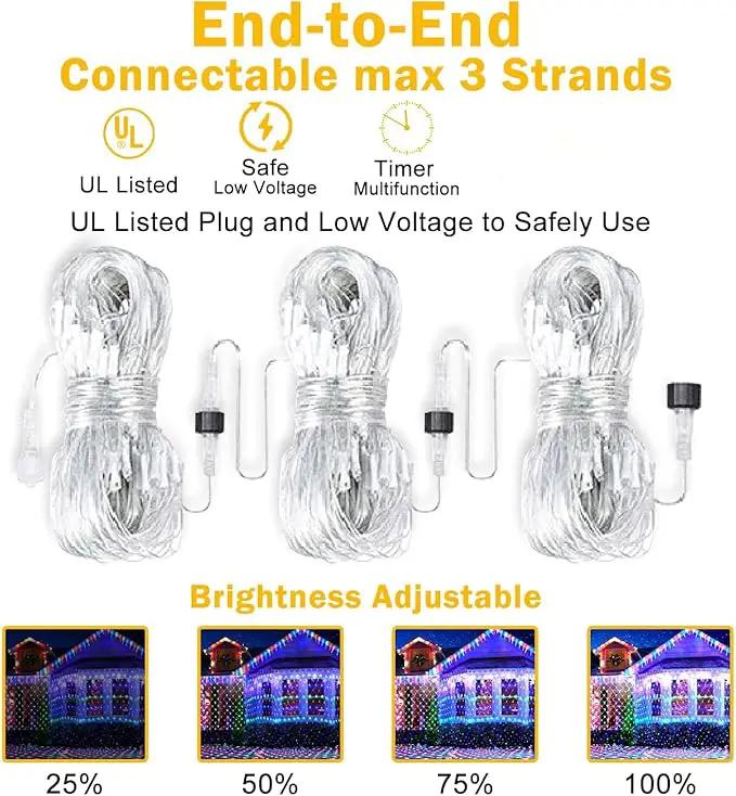 KNONEW Christmas Net Lights 360 LEDs 13ft x 9.8ft Outdoor Mesh Lights Connectable Waterproof 8 Modes & Timer Plug-in Net Fairy Lights for Bushes Garden Party Wedding Holiday,Multicolor by GreenHaven Gardens