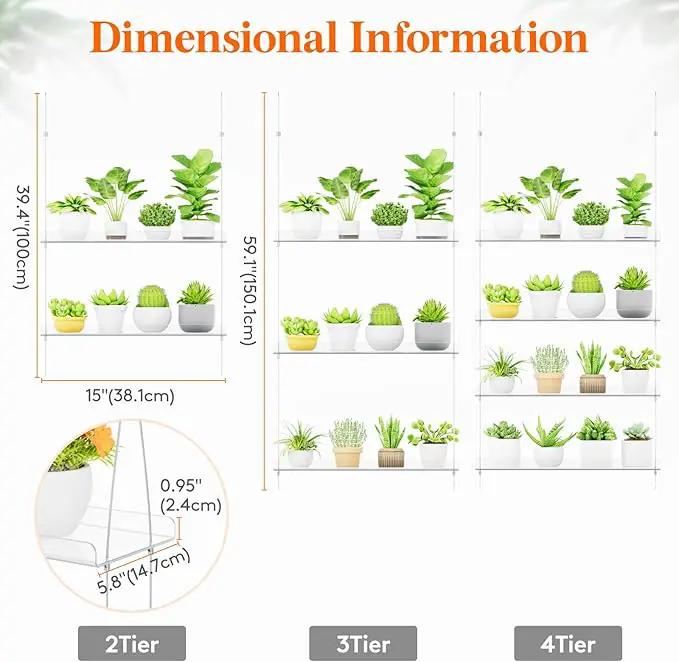 Lifewit 2-Tier Window Plant Shelves 15 inch, Acrylic Adjustable Hanging Floating Shelf, Window Sill Extender for Indoor Succulent Plants, Micro Greens, Seed Starter Pots, Herb Planters by GreenHaven Gardens