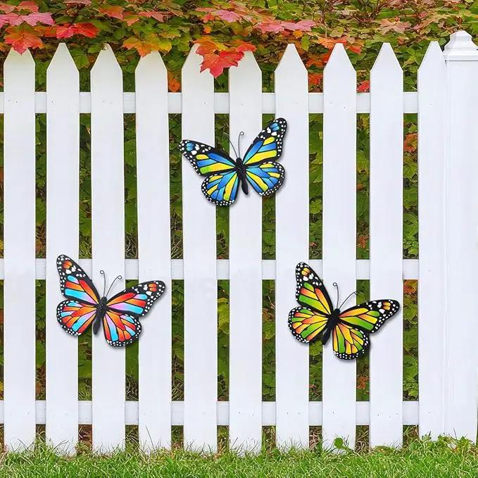 EOORAU 3D Metal Butterfly Wall Decor, Double-sided Pattern Metal Butterflies Wall Hanging Sculpture Decor for Outdoor Fence Patio Yard Garden Tree Decorations, Housewarming Gift by GreenHaven Gardens