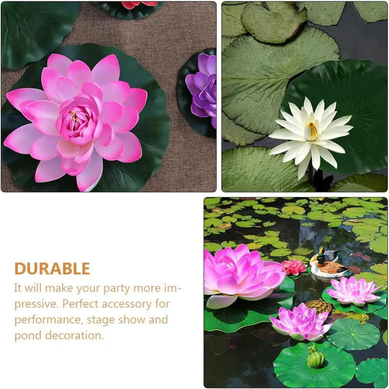 GANAZONO Simulated Lotus Leaf Lily Pads for Ponds Floating Water Lily Pads biryani Masala Plastic Pond Aquarium Lifelike Leaves Lotus Leaves Fake Blue eva Artificial Leaf Branch by GreenHaven Gardens